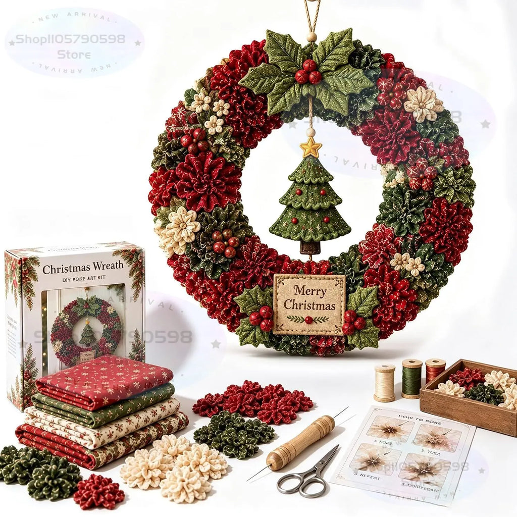 Couronne de Noël en tissu 3D sans couture — Père Noël