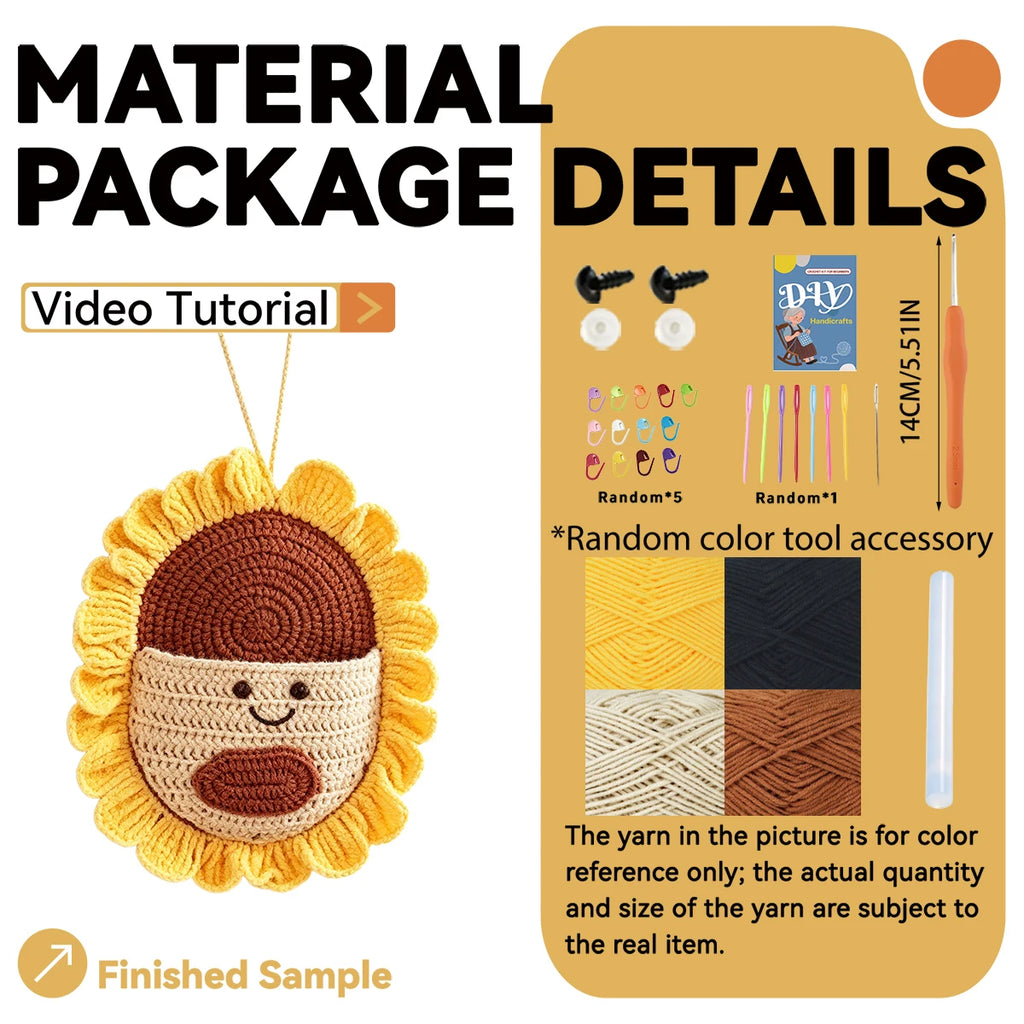 Kit crochet vide-poche mural tournesol