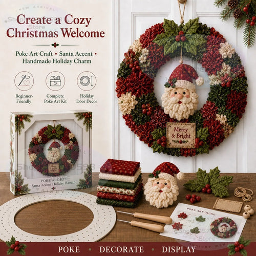 Couronne de Noël en tissu 3D sans couture — Père Noël