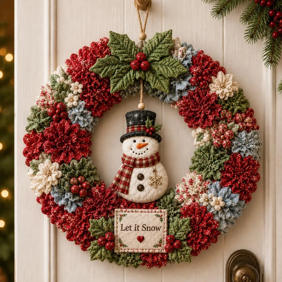 Couronne de Noël en tissu 3D sans couture — Père Noël