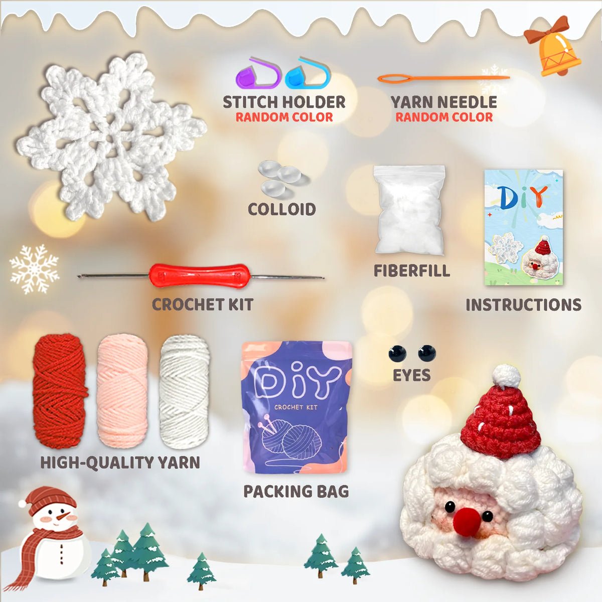 Kit crochet duo gâteaux de Noël (2 pièces)