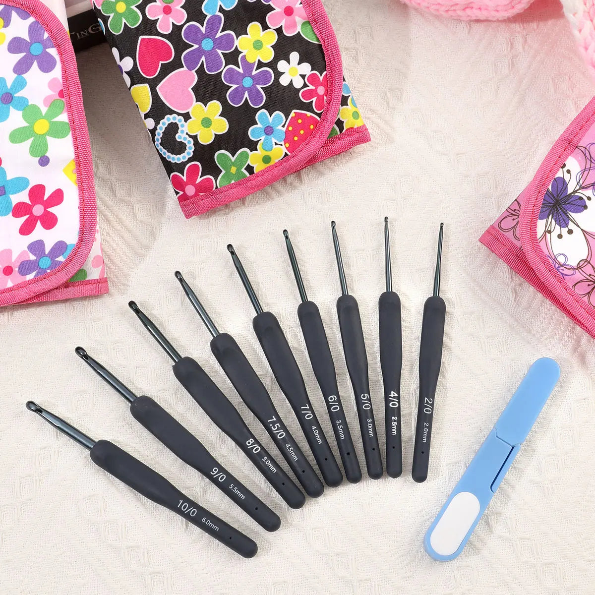 Set de 9 crochets à manche silicone