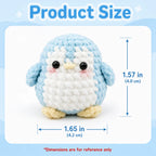 Kit crochet pingouin — fil chenille pour débutants