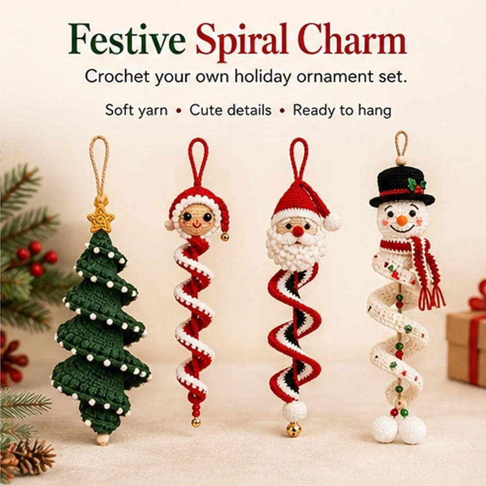 Kit crochet spirale — Bonhommes de neige à suspendre