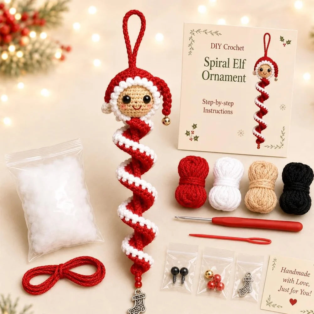 Kit crochet spirale — Bonhommes de neige à suspendre