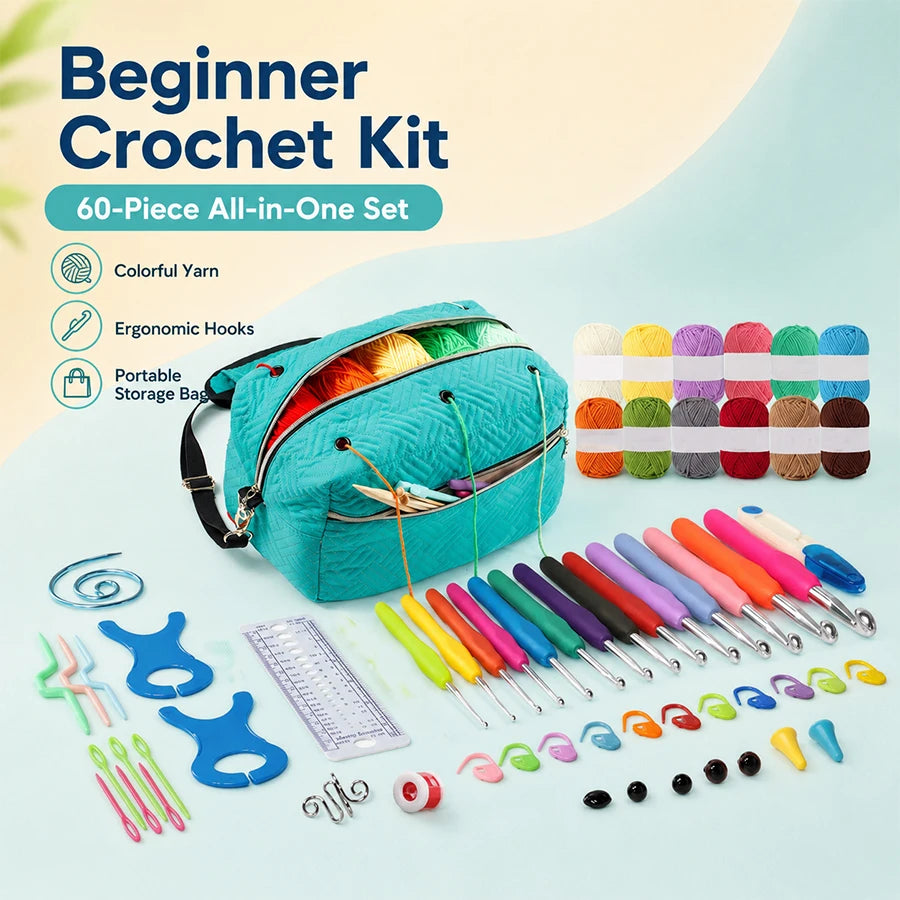 Set de crochets ergonomiques 60 pièces pour débutants