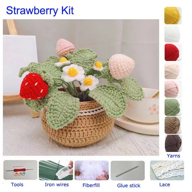 Kit crochet bouquet de fleurs — tulipes, tournesols, marguerites