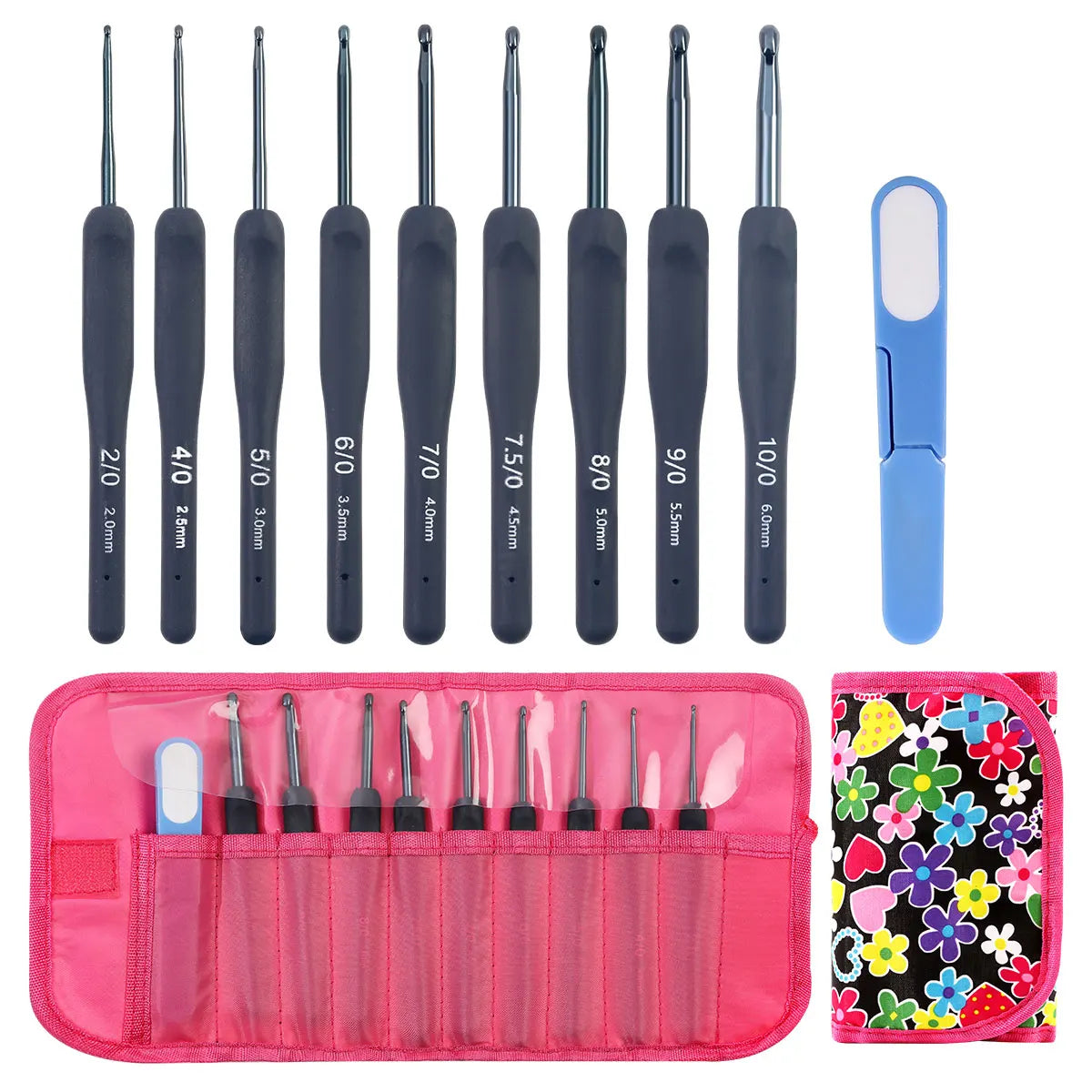 Set de 9 crochets à manche silicone