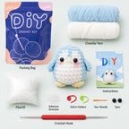 Kit crochet pingouin — fil chenille pour débutants