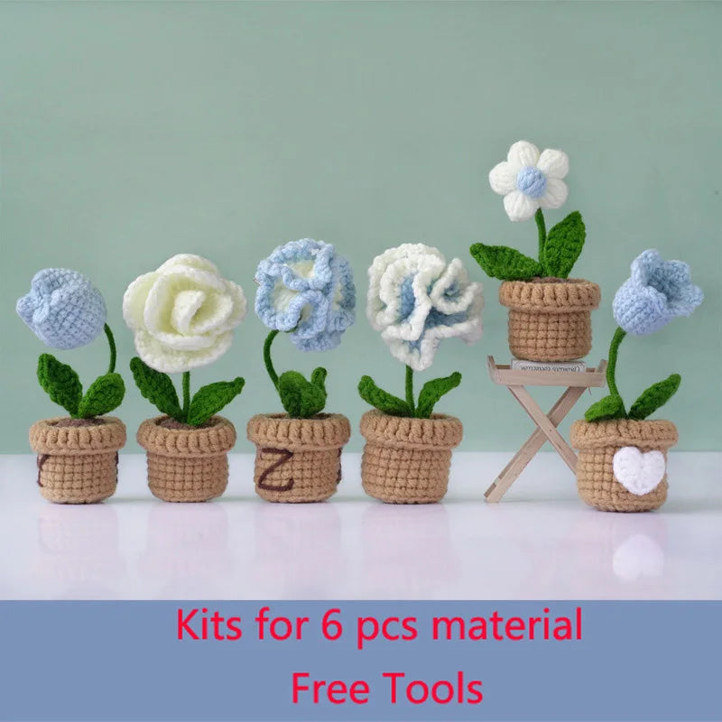 Kit crochet bouquet de fleurs — tulipes, tournesols, marguerites