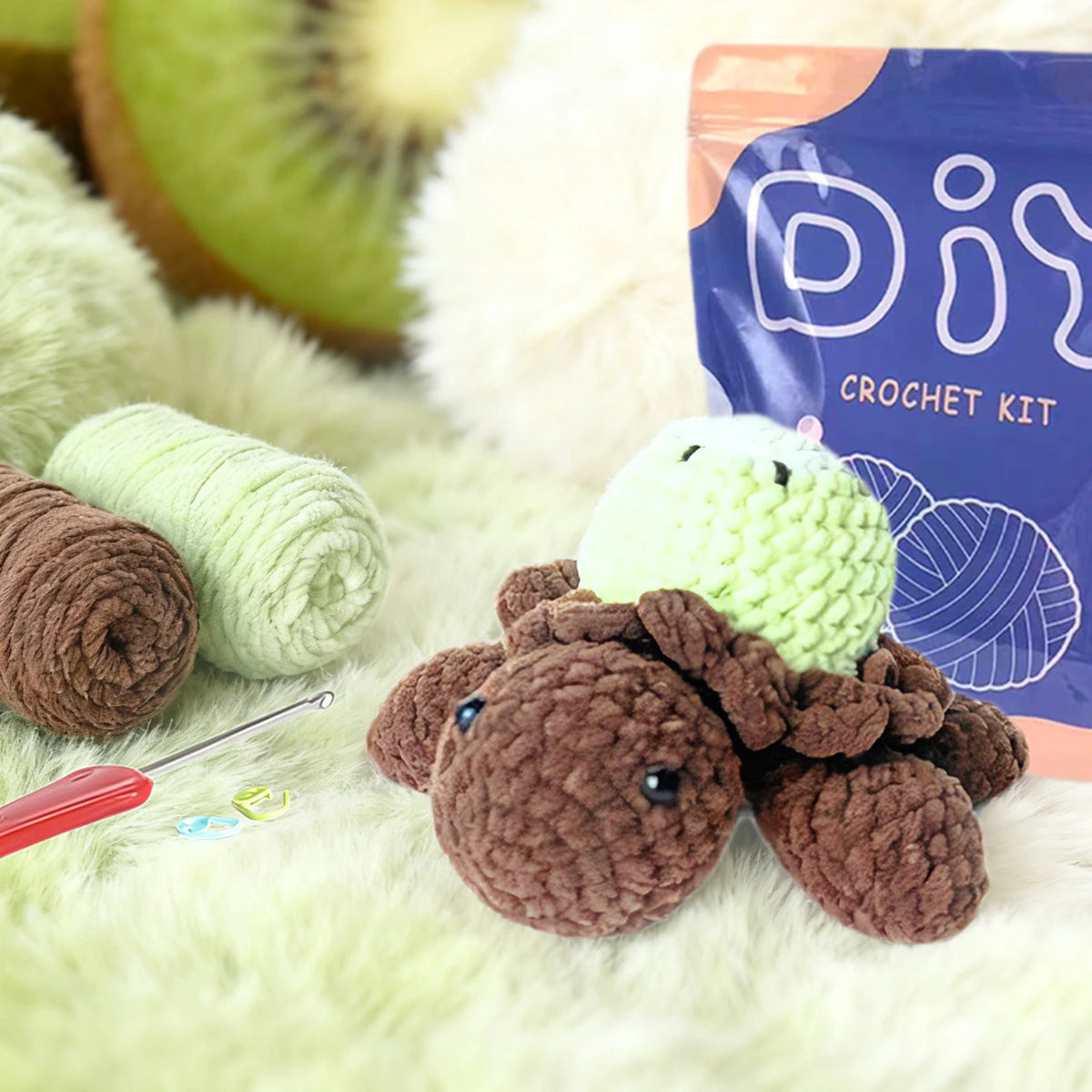Kit crochet tortue — peluche amigurumi pour débutants