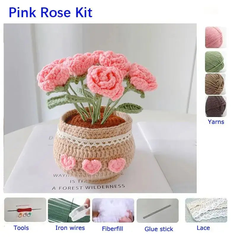 Kit crochet bouquet de fleurs — tulipes, tournesols, marguerites