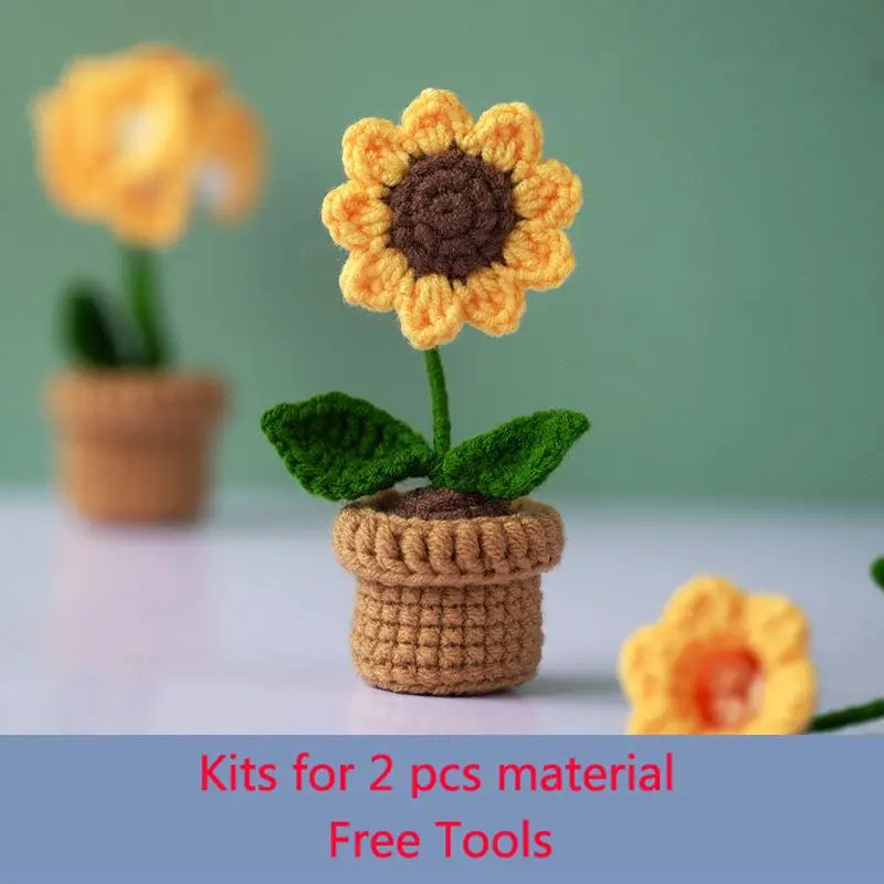 Kit crochet bouquet de fleurs — tulipes, tournesols, marguerites