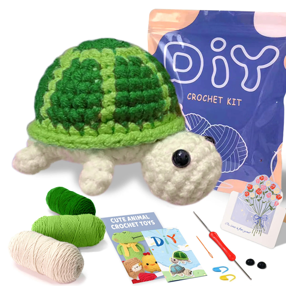 Kit crochet tortue — peluche amigurumi pour débutants