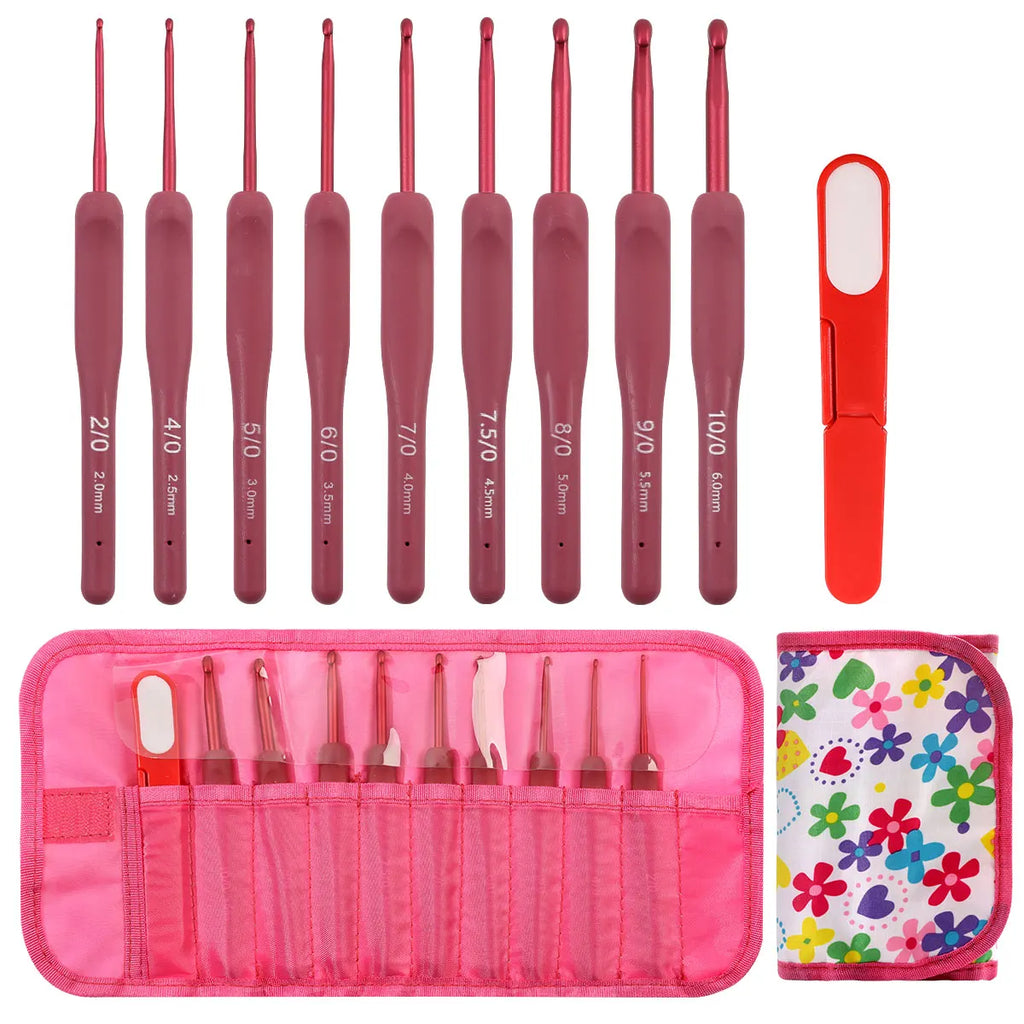 Set de 9 crochets à manche silicone