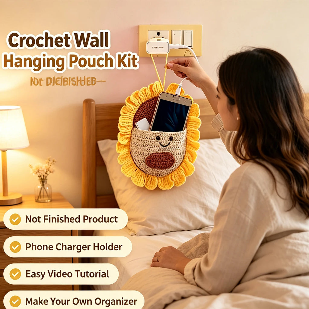 Kit crochet vide-poche mural tournesol