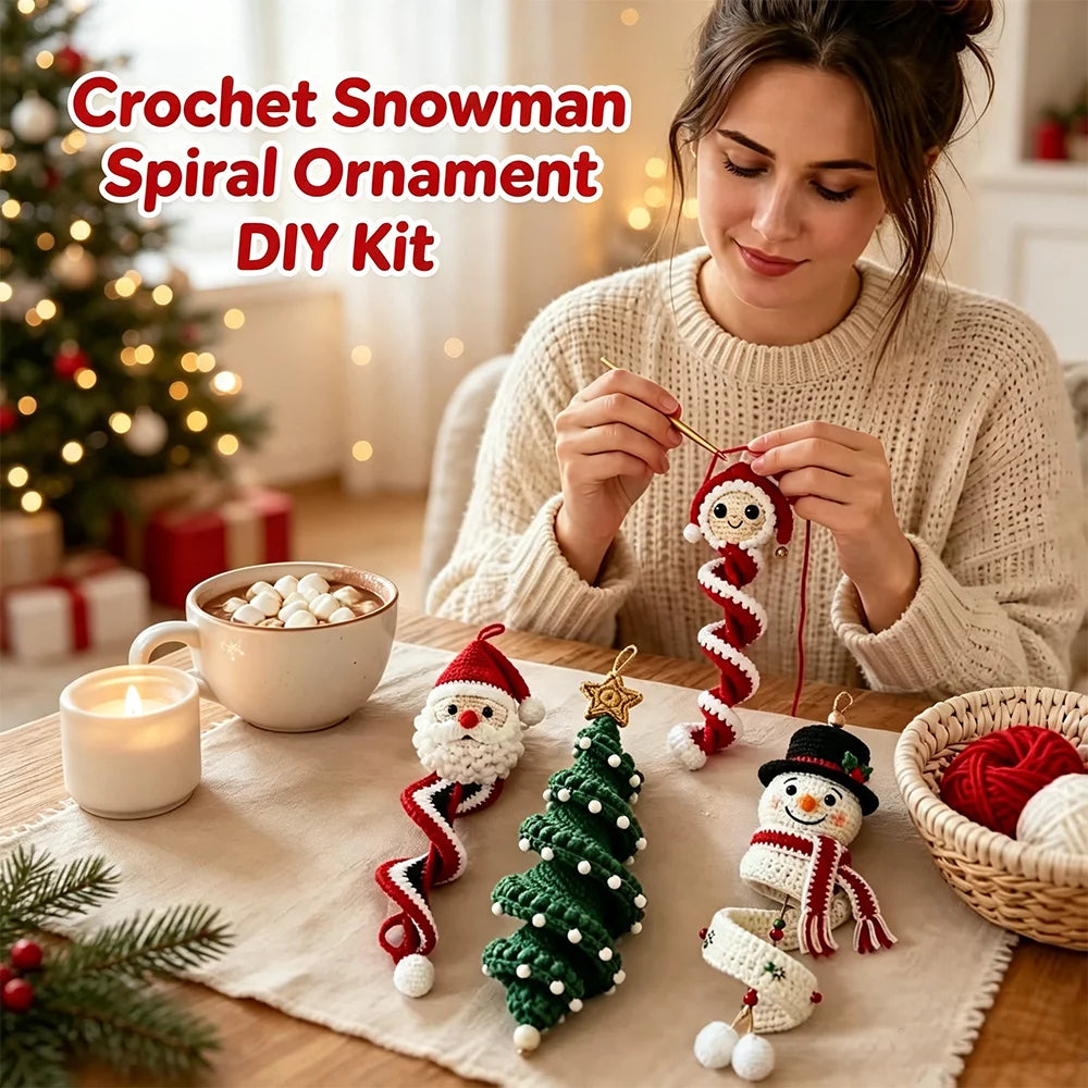 Kit crochet spirale — Bonhommes de neige à suspendre