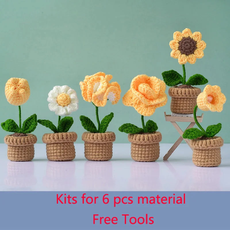 Kit crochet bouquet de fleurs — tulipes, tournesols, marguerites