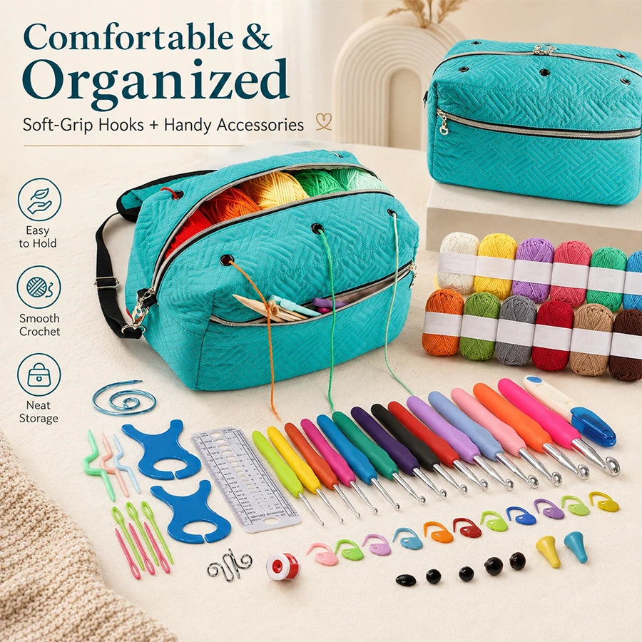 Set de crochets ergonomiques 60 pièces pour débutants