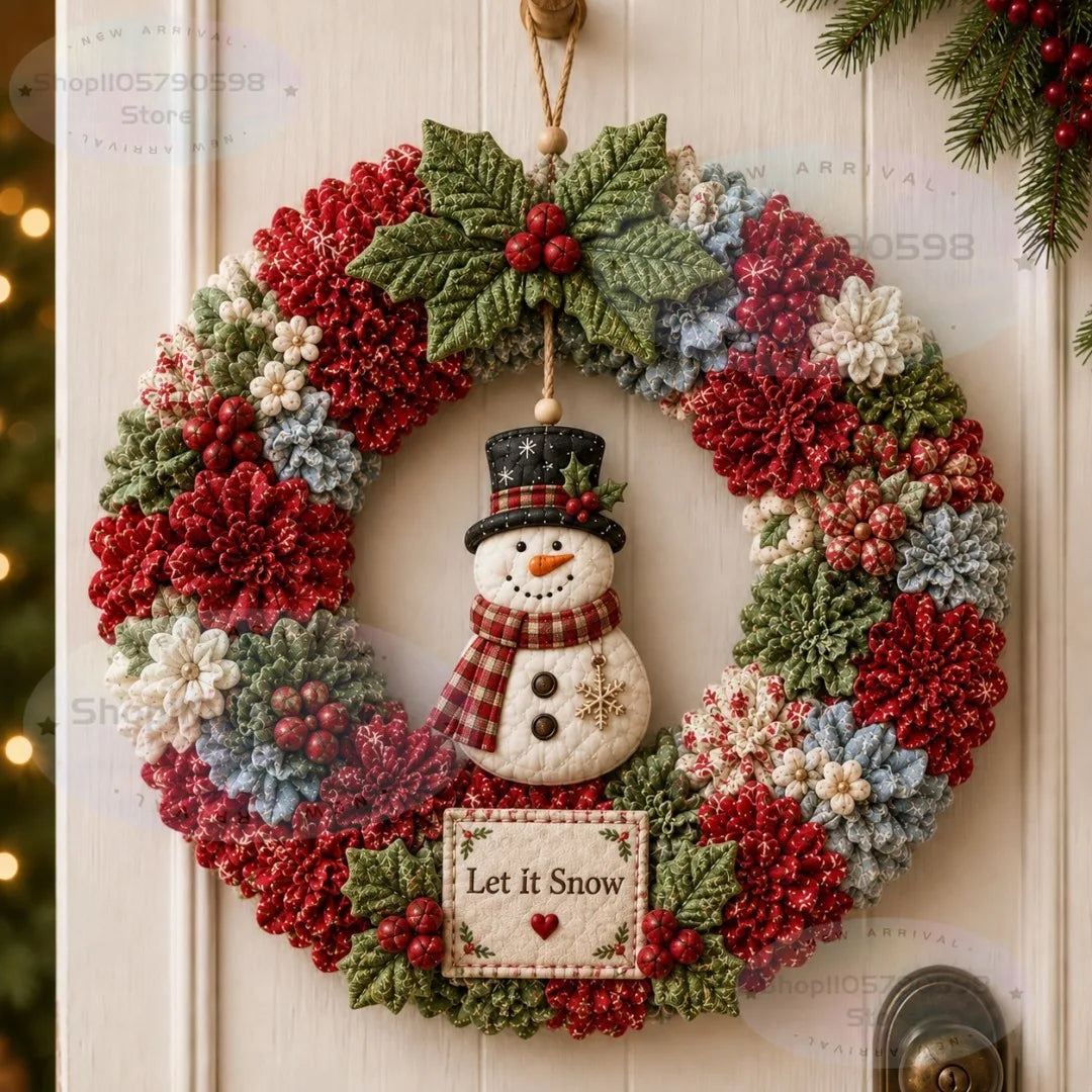 Couronne de Noël en tissu 3D sans couture — Père Noël