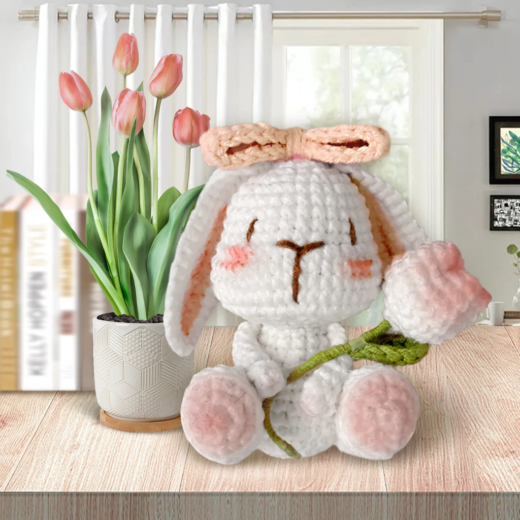 Kit crochet lapin & tulipe — décoration de printemps