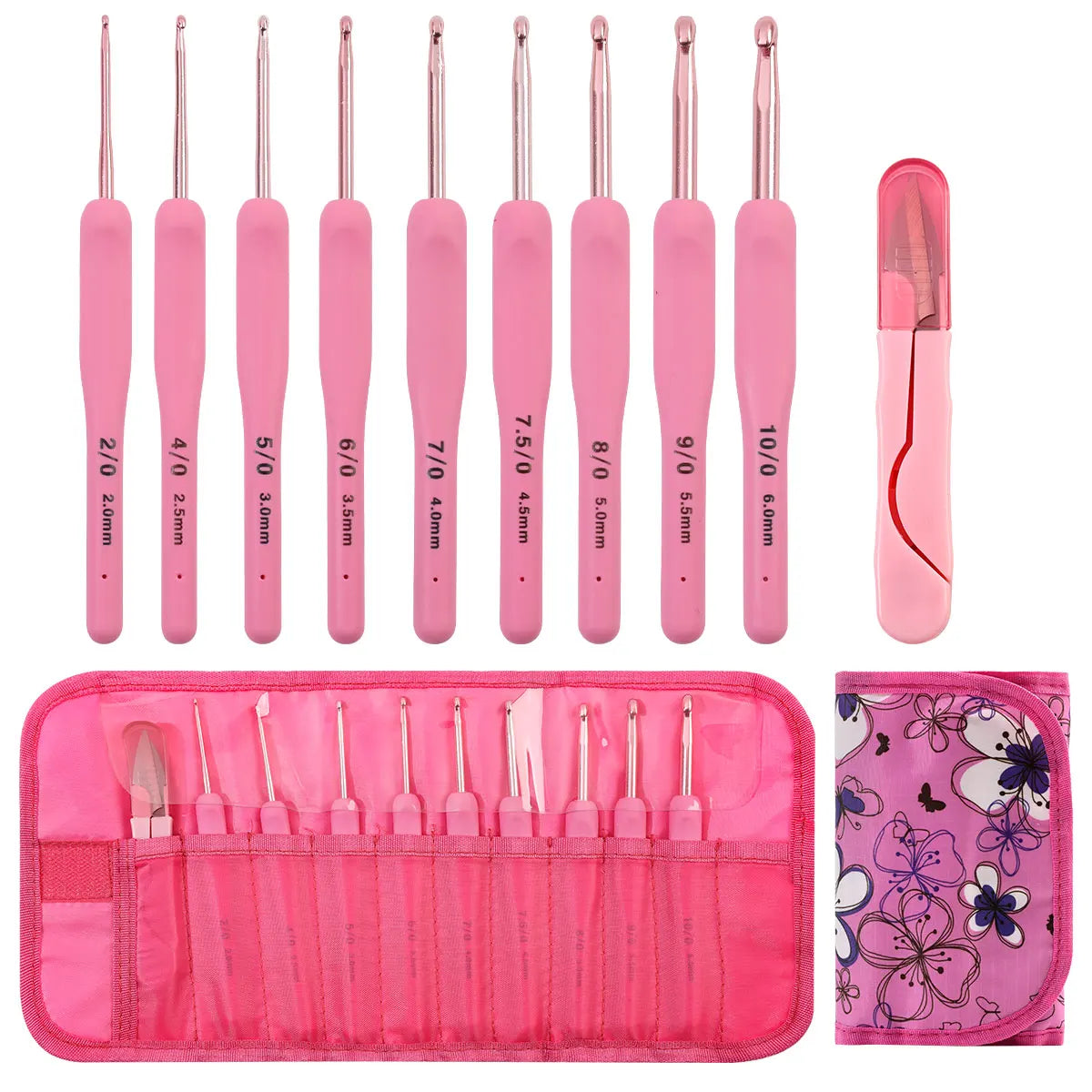Set de 9 crochets à manche silicone