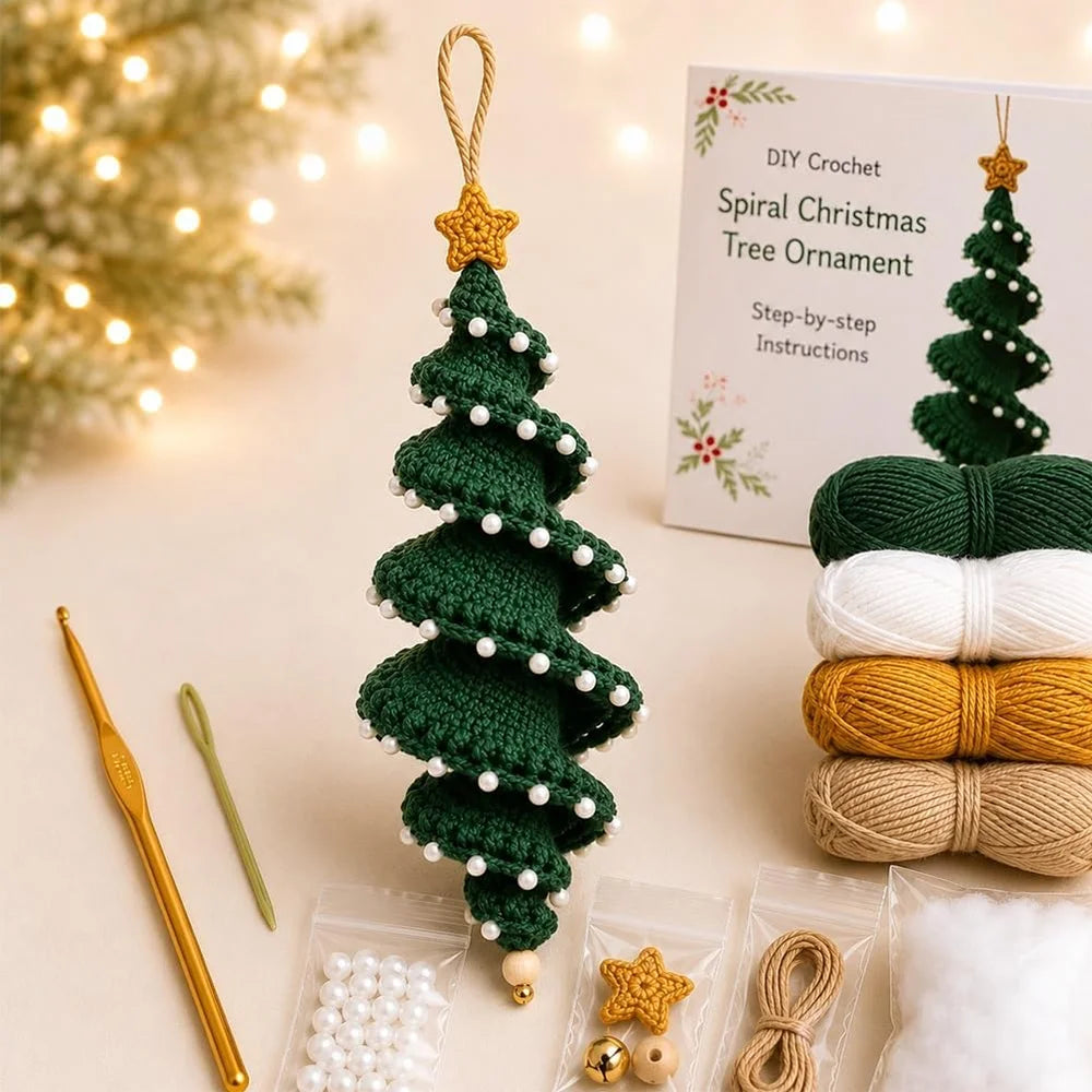 Kit crochet spirale — Bonhommes de neige à suspendre
