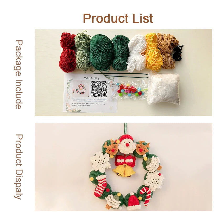 Kit crochet poupée & couronne de Noël