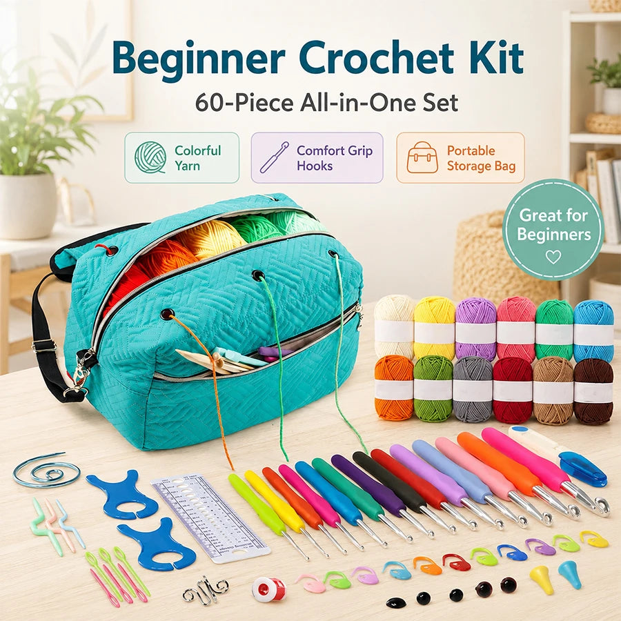Set de crochets ergonomiques 60 pièces pour débutants